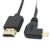 Cabo Micro HDMI Macho para HDMI com Cabeça Angular Lateral de 90 Graus para Conexão de Celular, Tablet, Câmera à TV Cabo HD 4K