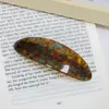 Estilo K de Nuevos Productos, Pasador Geométrico Ovalado de Ácido Acético Texturizado Pinza Lateral, Pinza de Resorte Acrílica Simple Elegante Pinza para Flequillo