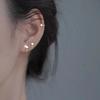 Aretes de Diamante Brillante de Circonio de Cuatro Garras de Plata Esterlina S999 para Mujer, Simples, Compactos, Luminosos, de Alta Gama, Elegantes, Aretes de Lujo Accesible