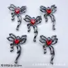 Colgante de Lazo de Cinta de Corazón con Alta Retención de Color Colgante Pulsera de Cuentas DIY Collar Pendientes Accesorios de Joyería de Aleación