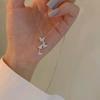 Ins Novo Colar Moda Simples Feminina Diamante Folha de Bordo Asas de Amor Cruz Borboleta All-match Colar Simples