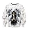 Suéter de cuello redondo personalizado de comercio exterior transfronterizo para hombre, camiseta holgada de moda de otoño, top con estampado de calavera 3D para hombre