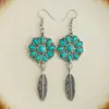 En stock en fábrica pendientes turquesa estilo étnico pendientes transfronterizos conjunto pendientes étnicos bohemios retro europeos y americanos