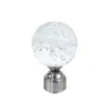 Cortinero Cabezal Decorativo Transparente, Cabezal de Vidrio de Cristal, Cabezal Decorativo de Cristal Redondo Multifacético, Cabezal Decorativo de Barra Romana Estilo Europeo
