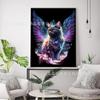 Pintura de diamantes DIY con mosaico de Amazon, gato de color, pintura de ladrillo de diamantes completa, punto de cruz, pintura decorativa, fabricantes transfronterizos, lote