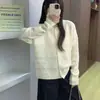 Cárdigan de Punto con Cuello Redondo Estilo Coreano Otoño e Invierno Nuevo Estilo Diseño Simple y Versátil Suéter Estilo Perezoso Rejuvenecedor para Mujer
