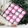Bolas de Natal Bolas Plásticas Acessórios de Decoração para Árvore de Natal Caixas com Grade de Nove Quadrados 6 Bolas Pintadas Conjunto de Bolas de Formato Especial
