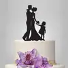 Decoraciones Creativas para Pasteles de Boda Tarjeta de Pastel Cálida Familia de Tres Decoraciones Exquisitas para Pasteles