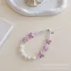 Novo Pulseira de Contas Borboleta com Glitter Corrente de Celular de Nicho Pulseira de Laço Anti-Perda Pingente para Mochila Conjunto de Fones de Ouvido