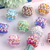 Cuentas Sueltas con Agujero Grande Tachonadas de Diamantes, Colgante de Dibujos Animados 3D Estilo Ins, Cuentas con Agujero Recto, Cadena para Teléfono DIY, Llavero, Accesorios para Cadena de Bolso