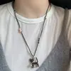 Gato Sino~Colar Longo Feito à Mão com Estampa de Leopardo Design de Nicho da Ins Design Versátil para o Dia a Dia Colar Corrente para Suéter