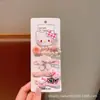 Clip para el Cabello de Dibujos Animados Kt Cat para Niñas, Lindo Clip con Perla y Moño para Flequillo, Clip Lateral, Juego de Accesorios para el Cabello