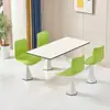 Mesas e Cadeiras Novas para Refeitórios de Fast Food, Design Simples para Cantinas de Funcionários, Combinação Modular para 4 ou 6 Pessoas, Mesa Retangular para Refeitório Escolar