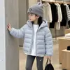 Chaqueta de Algodón Cálida con Capucha de Canalé de Color Liso para Niñas y Niños, Abrigo de Algodón Ligero Elegante y Lindo para Niños, Ropa de Abrigo