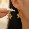 Pendientes de Aro Grandes y Pequeños Transfronterizos Europeos y Americanos Pendientes de Dos Tonos Elegantes de Nicho Pendientes Desmontables de Acero Inoxidable de Múltiples Usos para Mujer