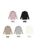 Camisa base com gola franzida para meninas, novo estilo outono e inverno, top versátil de cor sólida para meninas, roupa de outono quente para bebês, moderno
