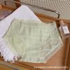 Pantalones de Hilo de Hielo Plisados de Burbujas de Sal Marina Nuevos de Verano Algodón en la Entrepierna Calzones para Niña Bragas de Encaje de Cintura Media para Mujer