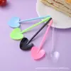 Cucharas Desechables de Plástico para Helado Empacadas Individualmente Cucharas para Postres Sundae de Helado Queso Color Mixto Forma de Corazón Pala para Pudín