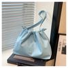 Bolsa Saco Plissada com Cordão Feminina 2025 Tendência Novo Estilo Grande Capacidade Outono Casual Ombro Versátil Bolsa Tote