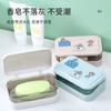 Caja de Jabón con Tapa Abatible Creativa Drenaje Viaje Sin Taladro Baño Hogar Caja de Jabón para Baño Caja de Jabón para Ropa con Tapa