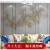 Decoración de Pared de Metal Estilo Chino de Lujo Ligero Hoja de Ginkgo para Sala de Estar Pared de Fondo de Sofá, Habitación de Hotel Restaurante Pie Colgante Decorativo de Hierro