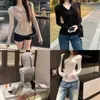 Sudadera con Capucha y Media Botonadura Ajustada Sexy Casual Americana con Ceñidor en la Cintura Top Estudiante de Manga Larga para Mujer de Principios de Otoño