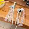 Nova Presilha de Cabelo Laço Xadrez Azul Acessórios de Cabelo Headwear com Borda de Renda Coração de Menina Franja Presilha Bico de Pato Presilha de Cabelo Fofa