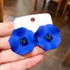 Brincos de Flor Azul Exagerados de Alta Qualidade Luxo Leve Tridimensional Design Único de Brincos Moda Versátil Brincos Distintos