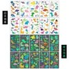 Pegatinas de Tatuaje de Pascua que Brillan en la Oscuridad para Niños, Pegatinas Temporales de Brazo y Cara de Dibujos Animados para Fiesta Festiva, Carnaval, Transfronterizo, Nuevo Producto