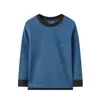 Otoño Invierno Niños y Niñas Ropa de Otoño Camiseta Básica Niños Grandes Pijamas Cálidos Jacquard Infantil Lijado Doble Cara Ropa Interior Térmica