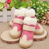 Kbl Nuevo Cálido y Engrosado Pu Cómodo Terciopelo Zapatos para Mascotas Tendón Fondo Antideslizante Perro Otoño e Invierno Perros de Tamaño Pequeño