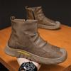 Sapatos Masculinos, Novo Estilo de Inverno, Botas Martin Casuais de Cano Alto, Forrados com Lã e Espessados, Sapatos de Algodão Quentes, Sapatos de Trabalho Masculinos Resistentes ao Desgaste para Uso Externo