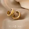 Aretes de Oro al por Mayor Transfronterizos para Mujer 2025 Nuevo Estilo Caliente Aretes Elegantes de Alta Gama Diseño Nicho Aretes de Metal