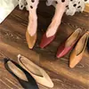 Muy Recomendado Otoño 2024 Nuevo Minimalista Coreano Color Sólido Punta Cuadrada Pequeña Boca Baja Ultra Suave Zapatos Planos de Tacón Bajo