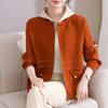 (Consulta para Grandes Cantidades) Chaqueta con capucha para madre de otoño e invierno, Tejido de punto para mujeres de mediana edad y mayores, estilo de longitud media