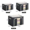 Caja de Almacenamiento Plegable de Tela Oxford de Puntos con Tapa, Caja de Almacenamiento para Armario Doméstico de Gran Capacidad, Apilable