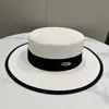 26 Estilos Nuevos de Sombreros de Paja de Copa Plana para Mujer, Sombreros de Verano para Protección Solar, Versátiles Estilo Coreano Estilo Británico, Transpirables, Modernos y Casuales