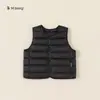 Ropa infantil seleccionada de otoño e invierno de Bong, chaqueta ligera de plumón de pato blanco para bebé y niña, chaleco informal