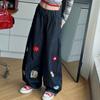 Conjunto de Primavera y Otoño para Niñas 2025 Estilo Coreano Moderno Top Rayado de Hombros Descubiertos con Jeans Bordados para Niños Mayores