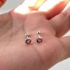 Polvo para Pan al Vapor Shijia Aretes de Perlas Blanco Leche Claro Aguja de Plata Esterlina S925 Nicho de Gama Alta Combinables Nuevos Aretes
