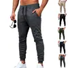 Calça de Treino Fitness Fina Primavera Verão Cruzada Masculina Poliéster Punhos Elásticos Calça Jogger Slim Fit Esportiva Longa