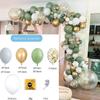 137PS Cross-border New Retro Green Balloon Chain Set Globos Suministros para Banquetes de Cumpleaños