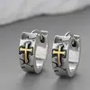 Aretes Originales de Cruz para Hombre, Retro, de Alta Gama, Geniales, Aretes de Hip-Hop, Modernos, Simples y Versátiles, Aretes para Hombre