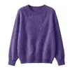 Novedades para Otoño/Invierno 26: Suéter básico de polar con cuello redondo, jersey de polar de cachemira de seda de mora, suéter de lana de corte holgado