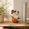 Decoración interior vintage de Halloween, adornos de bloques de madera vintage, fantasmas lindos, calabazas, gatos negros, calaveras
