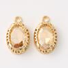Nido de pájaro bañado en oro cobre taladro de garra de cristal colgante ovalado de color diy accesorios para ropa collar pendientes colgante