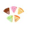 Cara Triangular Sonriente Pizza Resina Mixta Accesorios Pequeños DIY Accesorios de Pegamento de Crema Llavero Juguete de Comida Miniatura Realista