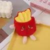 Pingente de Boneca de Pelúcia Desenho Animado Broche Fofo Boneca Hambúrguer Batata Frita Torrada Chaveiro de Coxa de Frango Acessórios de Decoração