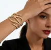 Nova Pulseira Aberta Geométrica Vazada em Formato de Cobra Vendendo Muito Design de Moda Personalidade de Nicho Tendência de Joias Criativas