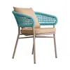 Silla de Ratán Silla de Respaldo para Ocio en el Patio Silla Tejida de Ratán para Balcón Exterior Muebles Tejidos de Ratán Grandes y Planos para Terraza de Villa